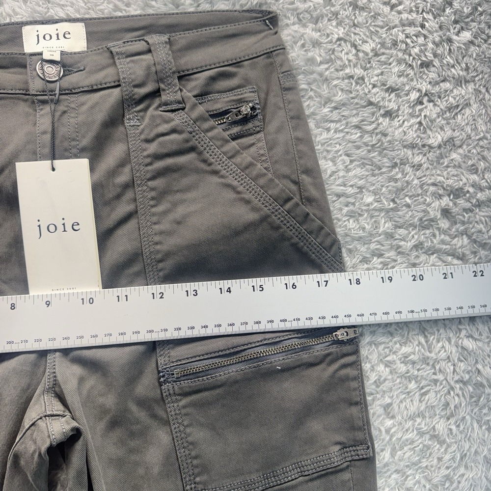 Joie High Rise Park Skinny Pants Women's Storm Gray Cotton Blend Utility Zip 30 - Picture 8 of 12